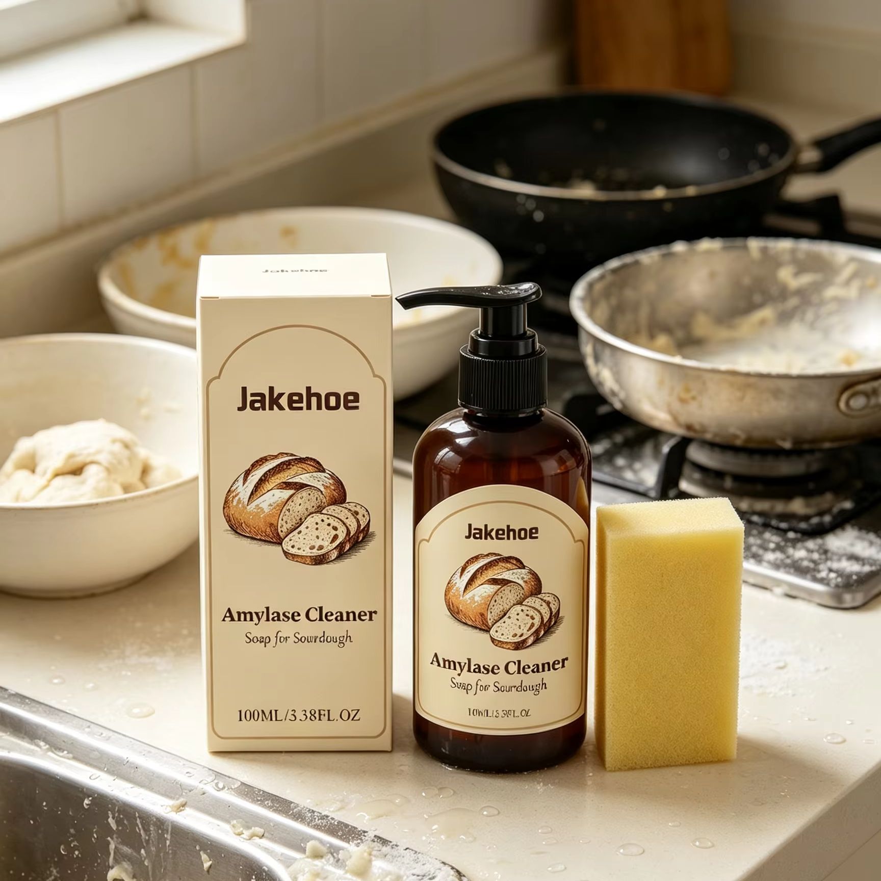 Kitchen Baking Mess - Мыло-очиститель Jakehoe Amylase для кухни, быстродействующее,