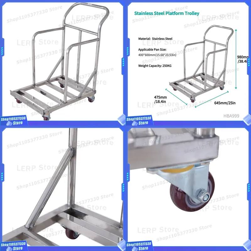 Kitchen Baking Trolley - Тележка кухонная из нержавеющей стали 980x645x475