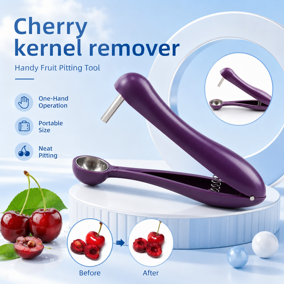Kitchen Tools In Baking - Ручной инструмент для удаления косточек из