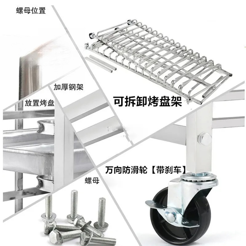 Тележка-стеллаж из нержавеющей – обзор и цена Kitchen Baking Trolley